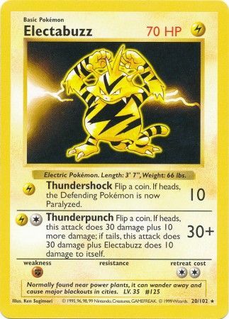 Electabuzz (20/102) [Base Set Shadowless Unlimited] | Exor Games Bridgewater