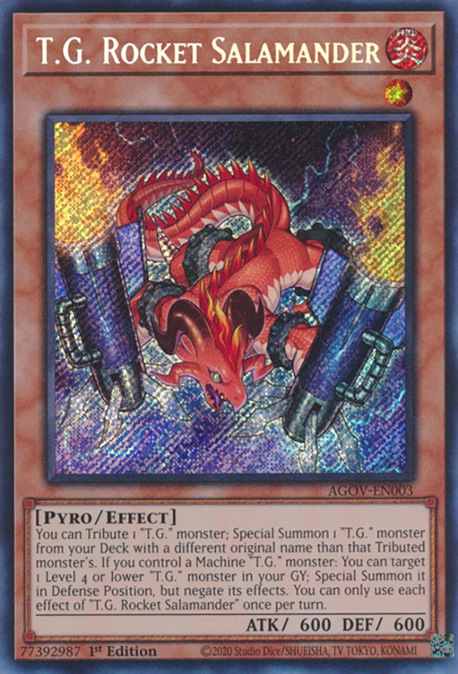 T.G. Rocket Salamander [AGOV-EN003] Secret Rare | Exor Games Bridgewater