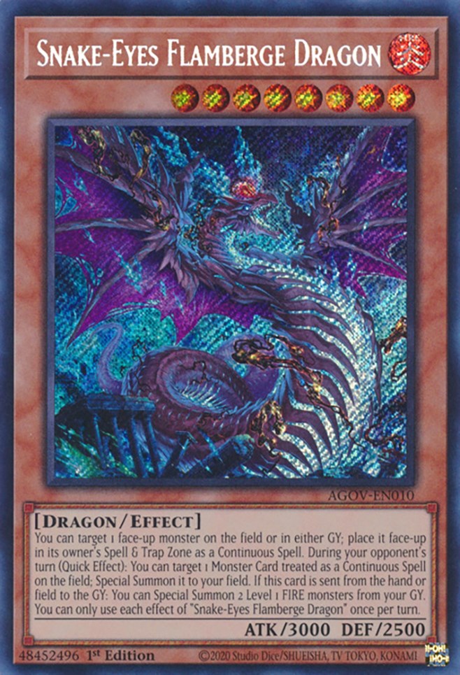 Snake-Eyes Flamberge Dragon [AGOV-EN010] Secret Rare | Exor Games Bridgewater