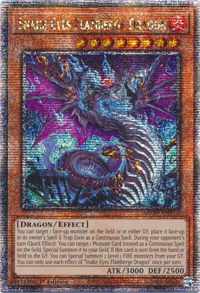 Snake-Eyes Flamberge Dragon (Quarter Century Secret Rare) [AGOV-EN010] Quarter Century Secret Rare | Exor Games Bridgewater