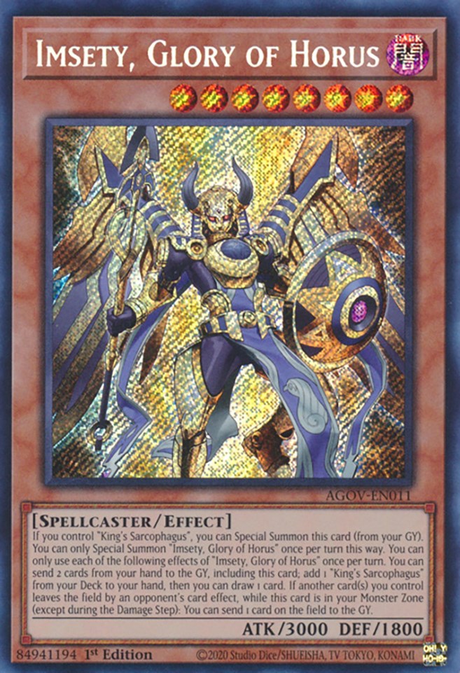 Imsety, Glory of Horus [AGOV-EN011] Secret Rare | Exor Games Bridgewater