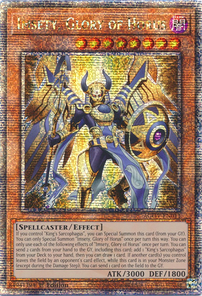 Imsety, Glory of Horus (Quarter Century Secret Rare) [AGOV-EN011] Quarter Century Secret Rare | Exor Games Bridgewater