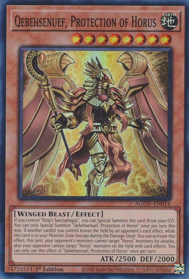 Qebehsenuef, Protection of Horus [AGOV-EN014] Super Rare | Exor Games Bridgewater