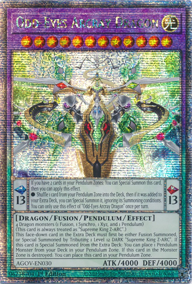 Odd-Eyes Arcray Dragon (Quarter Century Secret Rare) [AGOV-EN030] Quarter Century Secret Rare | Exor Games Bridgewater