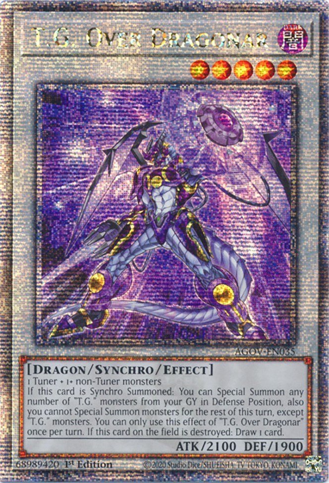 T.G. Over Dragonar (Quarter Century Secret Rare) [AGOV-EN035] Quarter Century Secret Rare | Exor Games Bridgewater