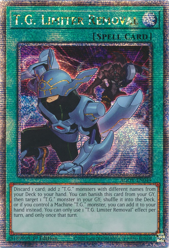 T.G. Limiter Removal (Quarter Century Secret Rare) [AGOV-EN049] Quarter Century Secret Rare | Exor Games Bridgewater