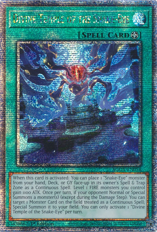 Divine Temple of the Snake-Eye (Quarter Century Secret Rare) [AGOV-EN056] Quarter Century Secret Rare | Exor Games Bridgewater