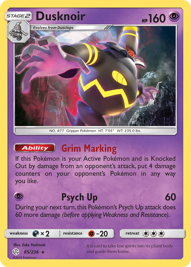 Dusknoir (85/236) (Prerelease Kit Exclusive) [Sun & Moon: Cosmic Eclipse] | Exor Games Bridgewater