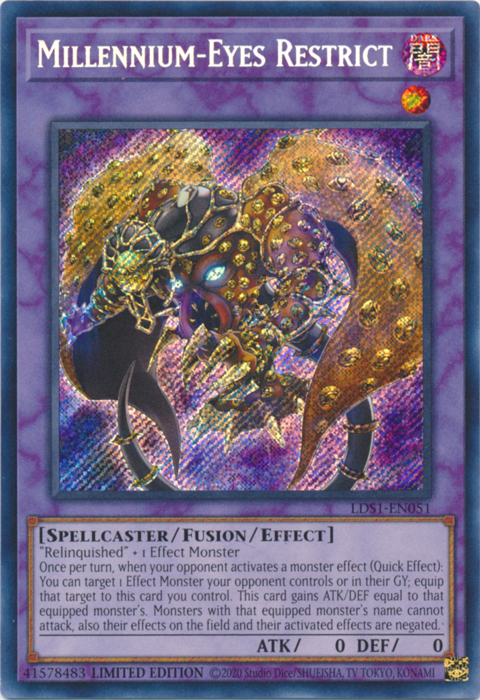 Millennium-Eyes Restrict [LDS1-EN051] Secret Rare | Exor Games Bridgewater