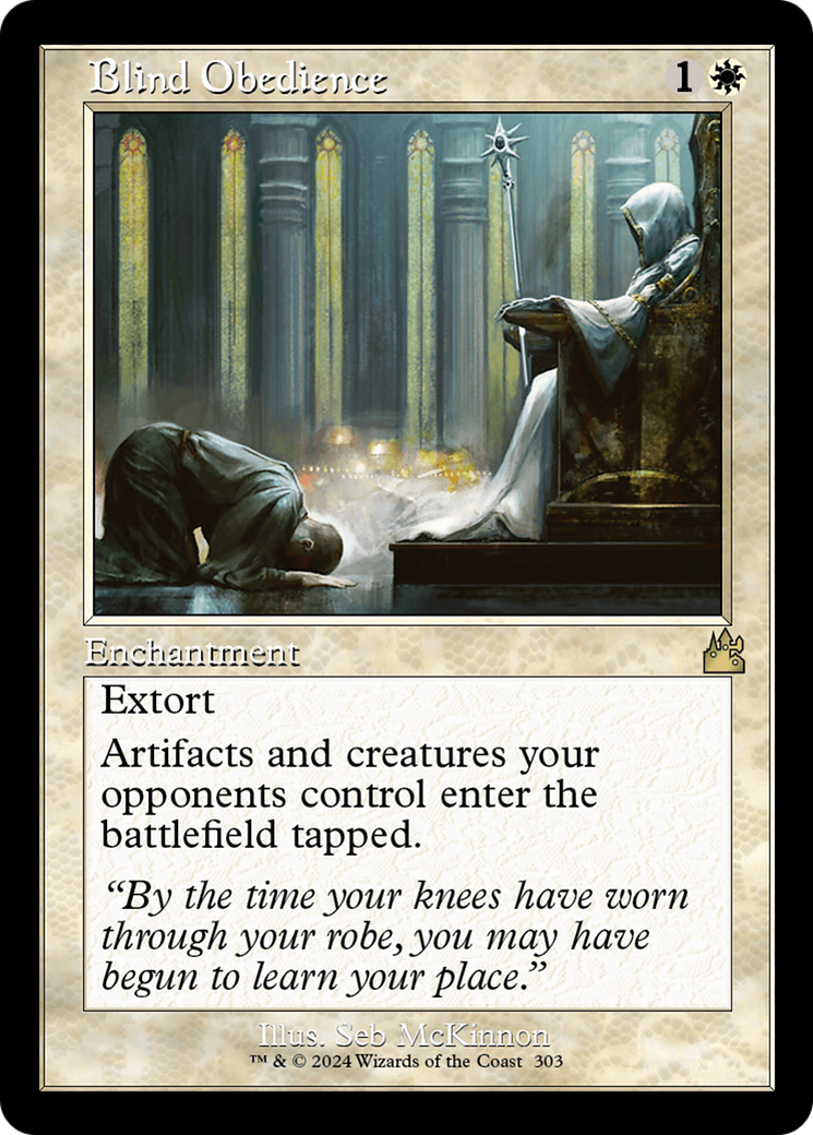 Blind Obedience (Retro Frame) [Ravnica Remastered] | Exor Games Bridgewater