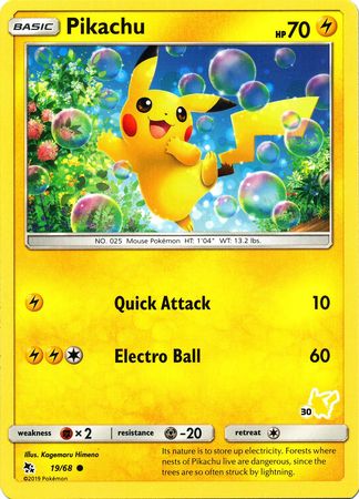 Pikachu (19/68) (Pikachu Stamp #30) [Battle Academy 2020] | Exor Games Bridgewater