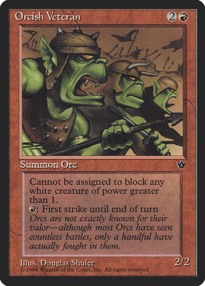 Orcish Veteran (Douglas Shuler) [Fallen Empires] | Exor Games Bridgewater