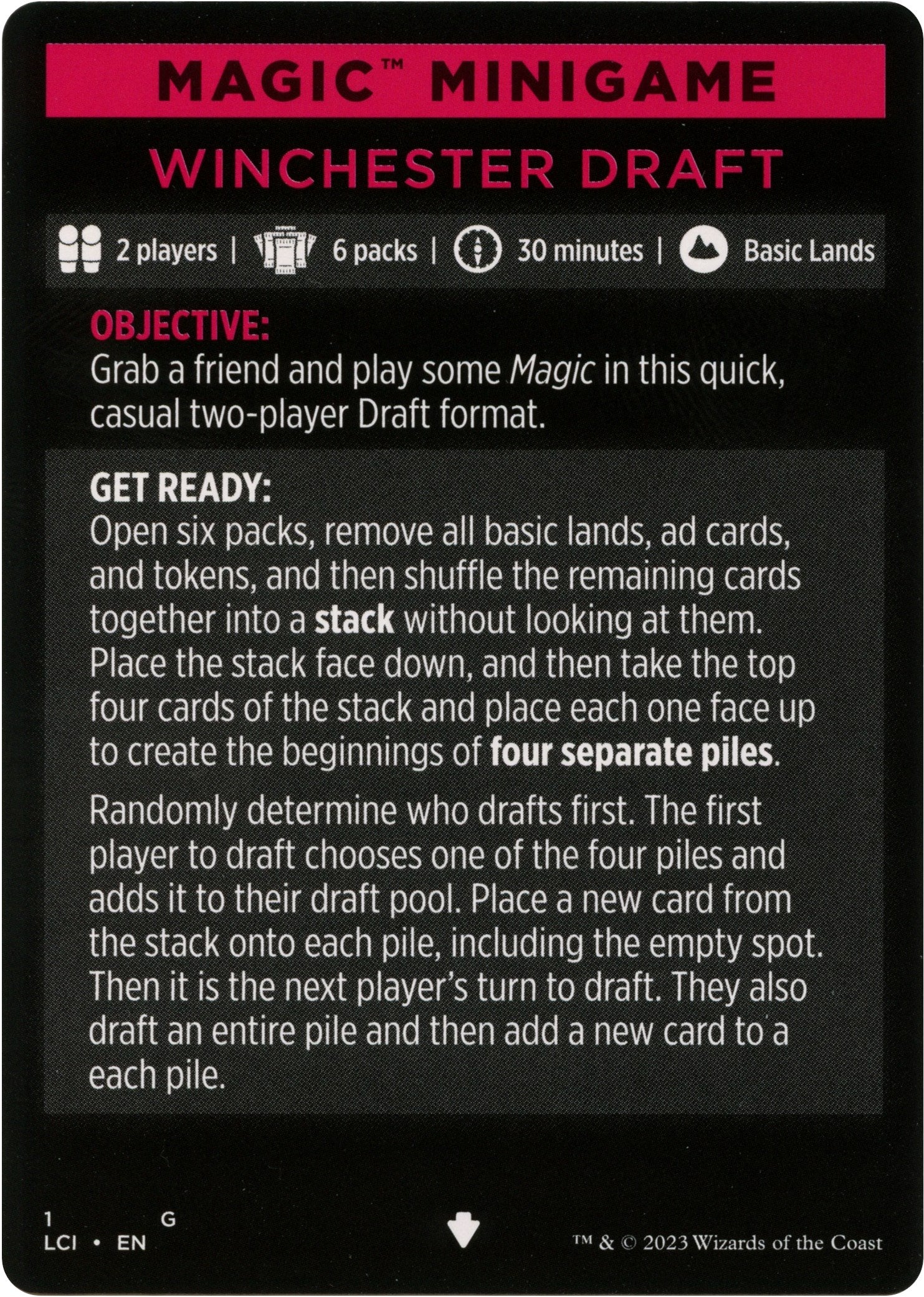 Winchester Draft (Magic Minigame) [The Lost Caverns of Ixalan Minigame] | Exor Games Bridgewater