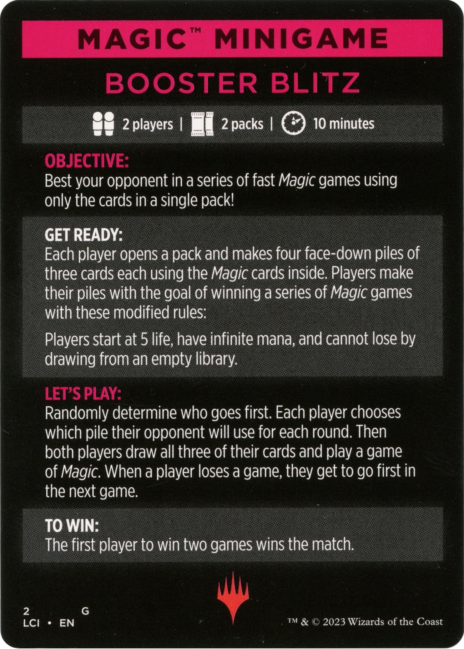 Booster Blitz (Magic Minigame) [The Lost Caverns of Ixalan Minigame] | Exor Games Bridgewater