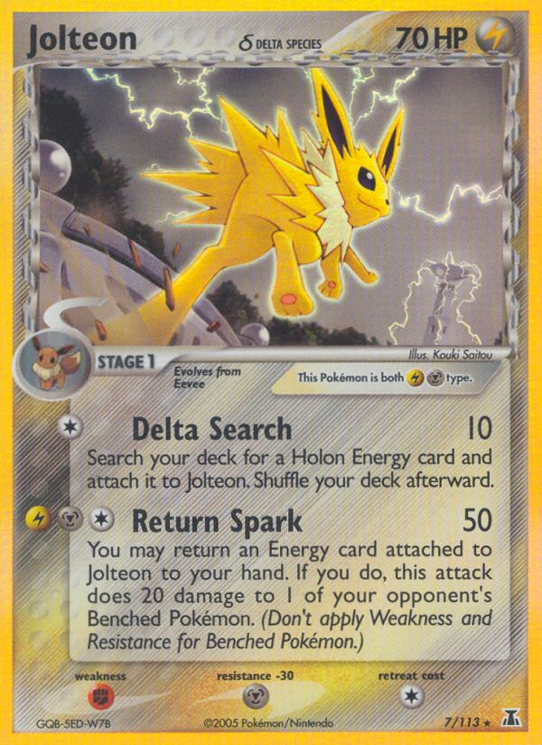 Jolteon (7/113) (Delta Species) [EX: Delta Species] | Exor Games Bridgewater