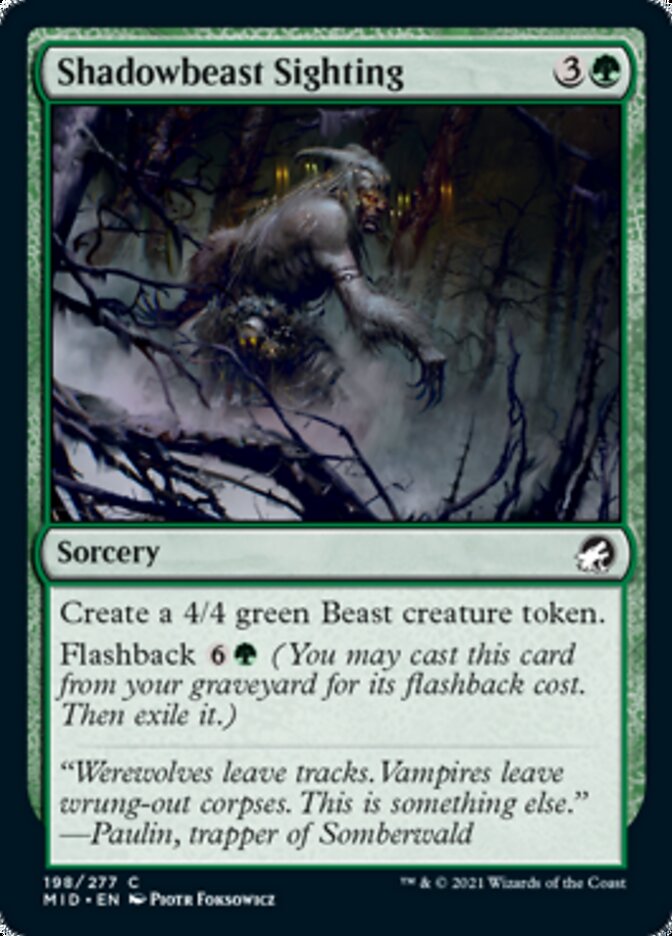 Shadowbeast Sighting [Innistrad: Midnight Hunt] | Exor Games Bridgewater