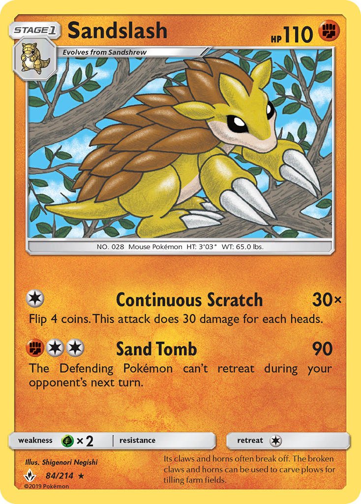 Sandslash (84/214) [Sun & Moon: Unbroken Bonds] | Exor Games Bridgewater