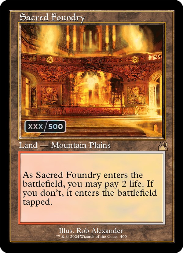 Sacred Foundry (Retro) (Serialized) [Ravnica Remastered] | Exor Games Bridgewater