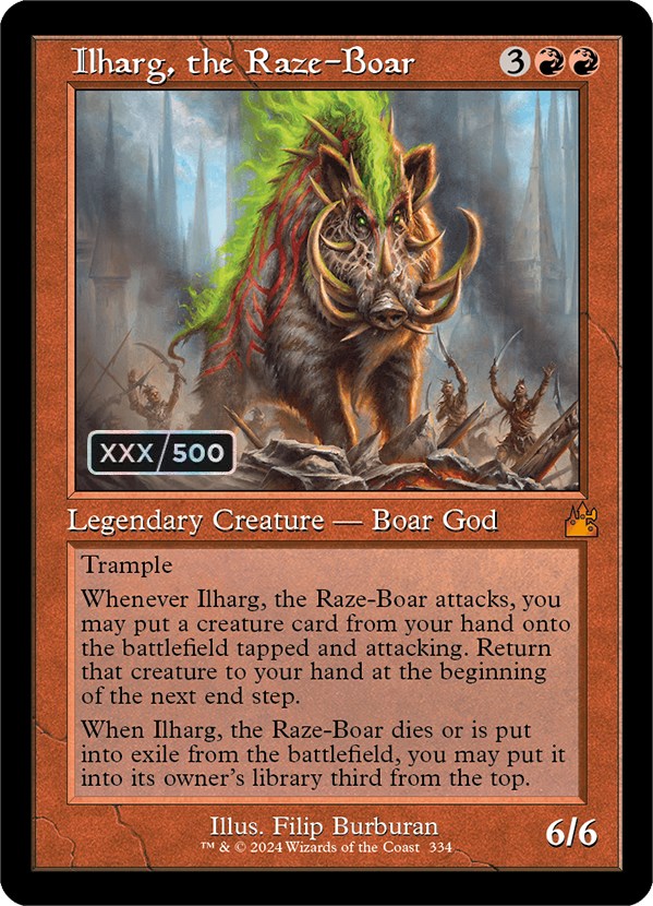 Ilharg, the Raze-Boar (Retro) (Serialized) [Ravnica Remastered] | Exor Games Bridgewater