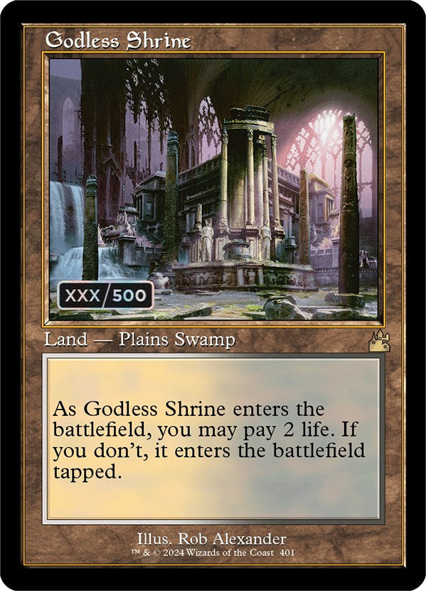 Godless Shrine (Retro) (Serialized) [Ravnica Remastered] | Exor Games Bridgewater