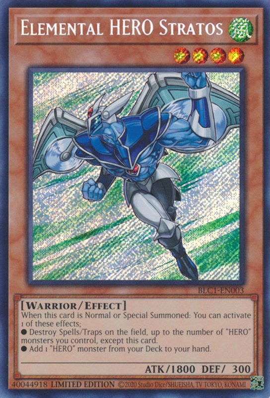 Elemental HERO Stratos [BLC1-EN003] Secret Rare | Exor Games Bridgewater