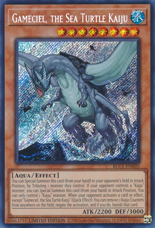 Gameciel, the Sea Turtle Kaiju [BLC1-EN005] Secret Rare | Exor Games Bridgewater