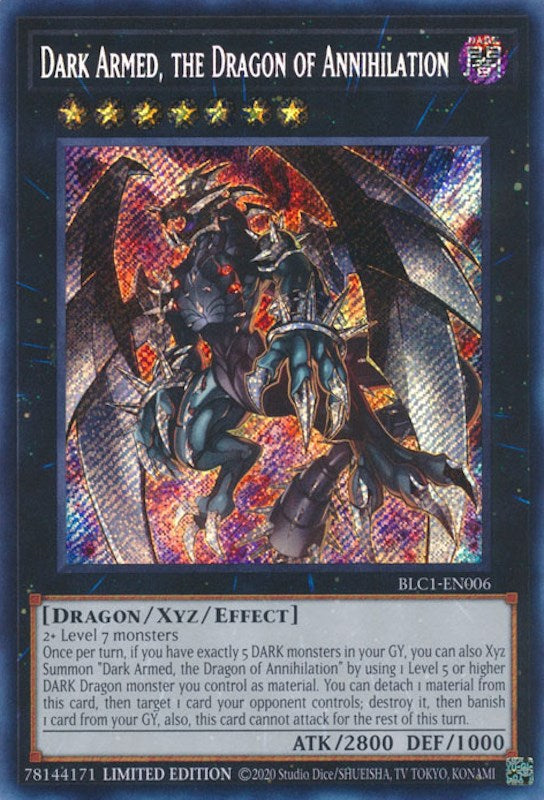 Dark Armed, the Dragon of Annihilation [BLC1-EN006] Secret Rare | Exor Games Bridgewater