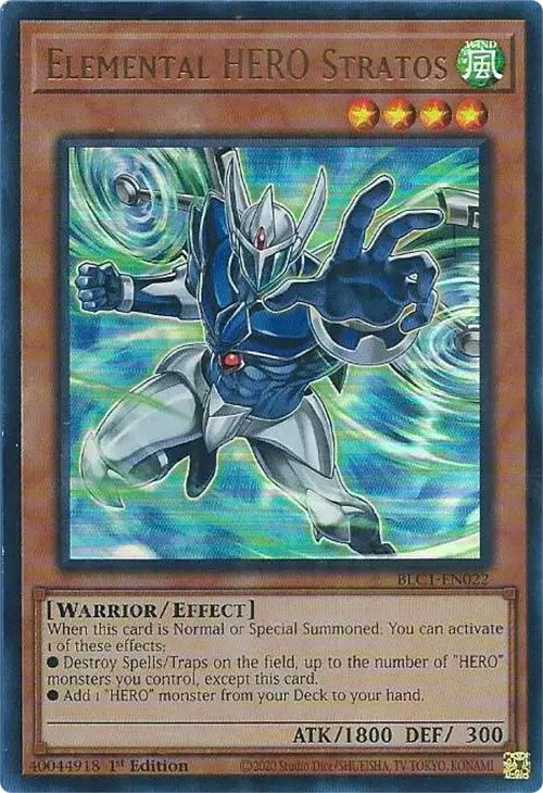 Elemental HERO Stratos (Alternate Art) [BLC1-EN022] Ultra Rare | Exor Games Bridgewater