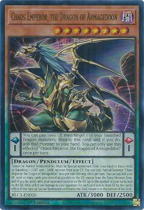 Chaos Emperor, the Dragon of Armageddon [BLC1-EN026] Ultra Rare | Exor Games Bridgewater