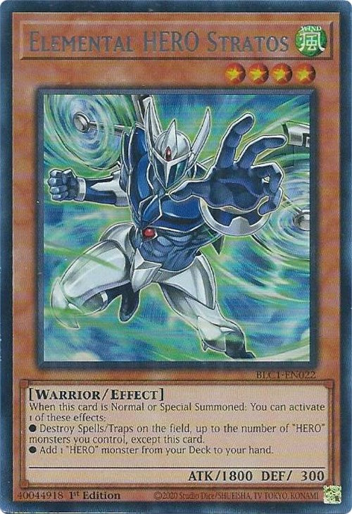 Elemental HERO Stratos (Alternate Art) (Silver) [BLC1-EN022] Ultra Rare | Exor Games Bridgewater