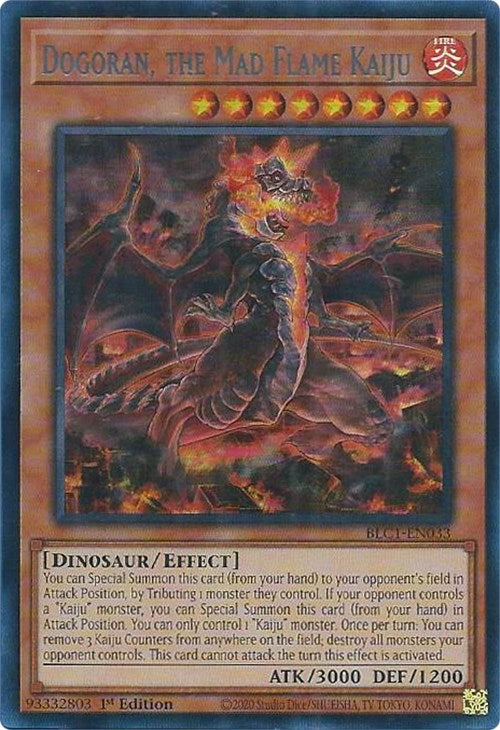 Dogoran, the Mad Flame Kaiju (Silver) [BLC1-EN033] Ultra Rare | Exor Games Bridgewater