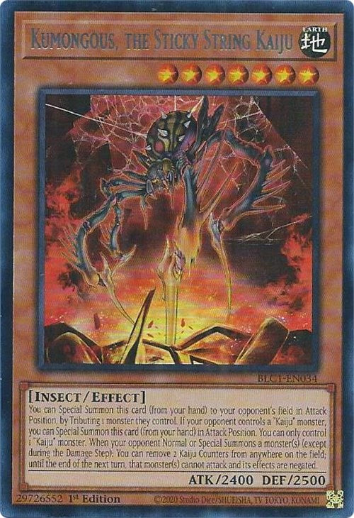 Kumongous, the Sticky String Kaiju (Silver) [BLC1-EN034] Ultra Rare | Exor Games Bridgewater