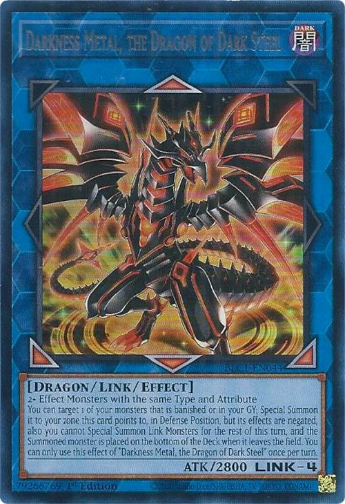 Darkness Metal, the Dragon of Dark Steel (Silver) [BLC1-EN044] Ultra Rare | Exor Games Bridgewater