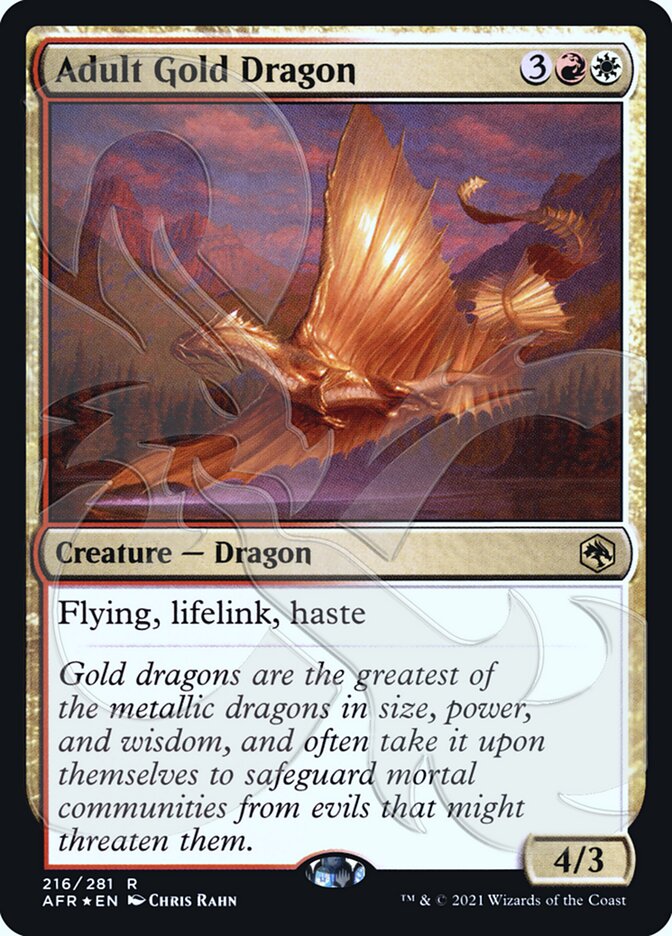 Adult Gold Dragon (Ampersand Promo) [Dungeons & Dragons: Adventures in the Forgotten Realms Promos] | Exor Games Bridgewater