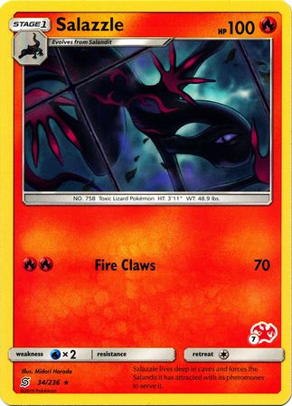 Salazzle (34/236) (Charizard Stamp #7) [Battle Academy 2020] | Exor Games Bridgewater