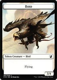 Bird (001) // Sculpture Double-sided Token [Commander 2019 Tokens] | Exor Games Bridgewater