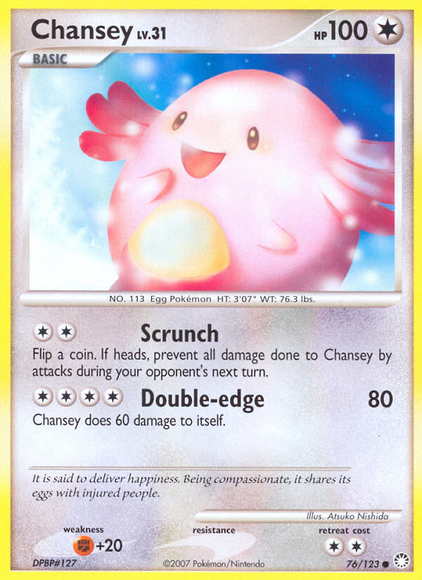 Chansey (76/123) [Diamond & Pearl: Mysterious Treasures] | Exor Games Bridgewater