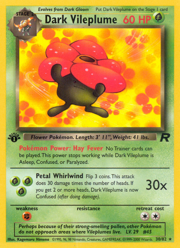 Dark Vileplume (30/82) [Team Rocket 1st Edition] | Exor Games Bridgewater