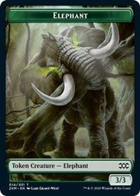 Elephant // Tuktuk the Returned Double-sided Token [Double Masters Tokens] | Exor Games Bridgewater