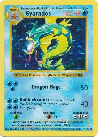 Gyarados (6/102) [Base Set Shadowless Unlimited] | Exor Games Bridgewater