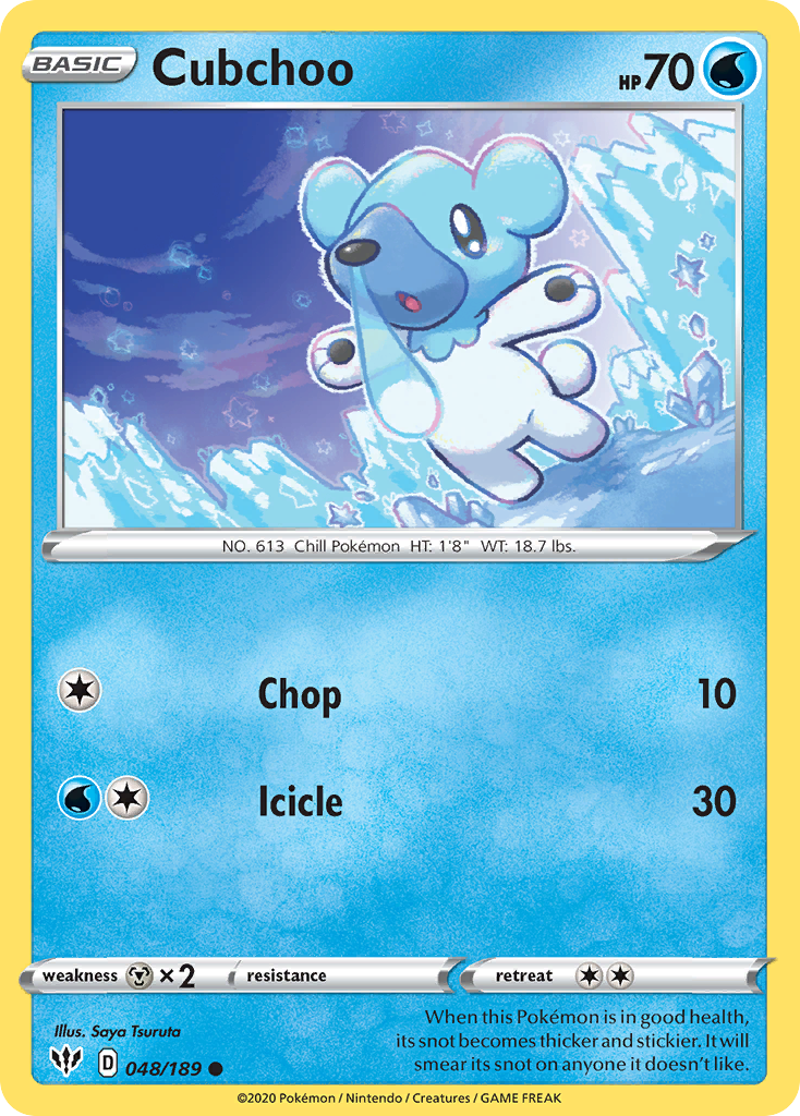 Cubchoo (048/189) [Sword & Shield: Darkness Ablaze] | Exor Games Bridgewater