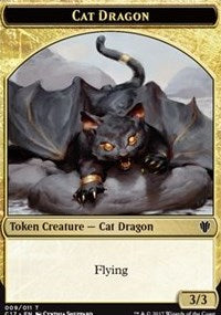 Cat Dragon (009) // Dragon (006) Double-sided Token [Commander 2017 Tokens] | Exor Games Bridgewater