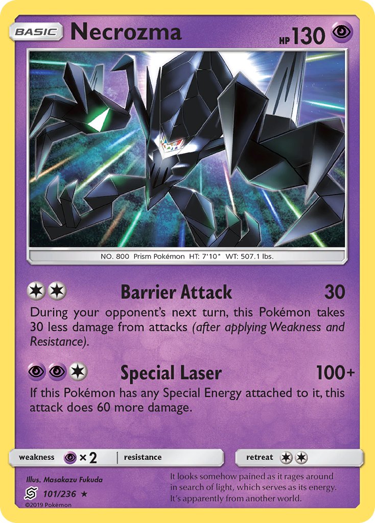 Necrozma (101/236) (Cracked Ice Holo) (Theme Deck Exclusive) [Sun & Moon: Unified Minds] | Exor Games Bridgewater