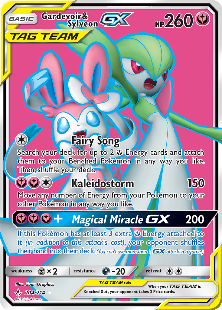 Gardevoir & Sylveon GX (204/214) [Sun & Moon: Unbroken Bonds] | Exor Games Bridgewater