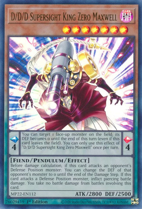 D/D/D Supersight King Zero Maxwell [MP22-EN112] Ultra Rare | Exor Games Bridgewater