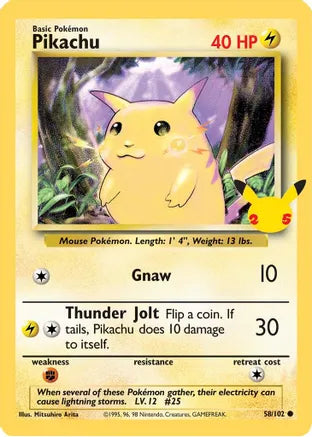 Pikachu (58/102) (25th Anniversary) (Jumbo Card) [Celebrations: 25th Anniversary] | Exor Games Bridgewater