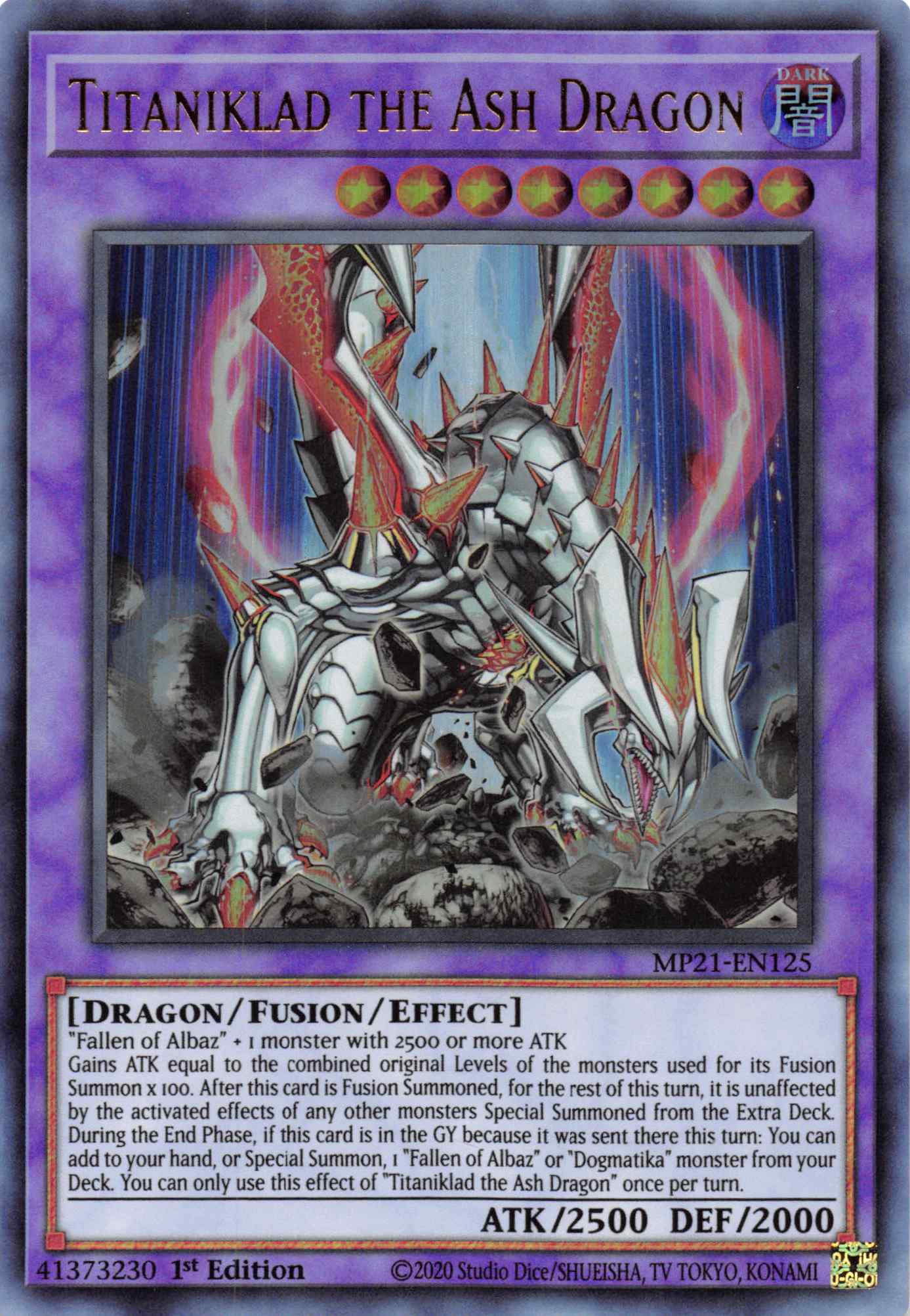 Titaniklad the Ash Dragon [MP21-EN125] Ultra Rare | Exor Games Bridgewater