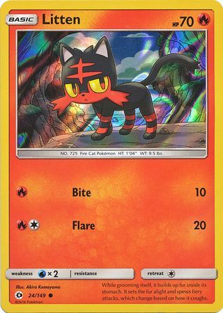 Litten (24/149) (Water Web Holo) [Sun & Moon: Base Set] | Exor Games Bridgewater