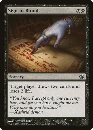 Sign in Blood [Duel Decks: Garruk vs. Liliana] | Exor Games Bridgewater