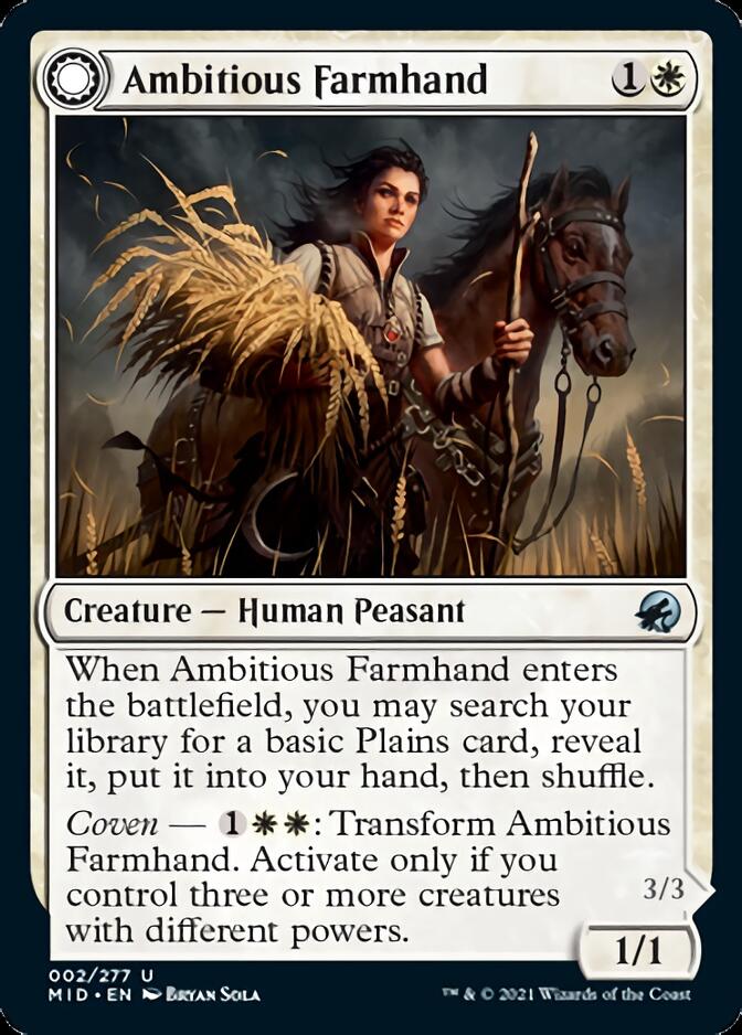 Ambitious Farmhand // Seasoned Cathar [Innistrad: Midnight Hunt] | Exor Games Bridgewater